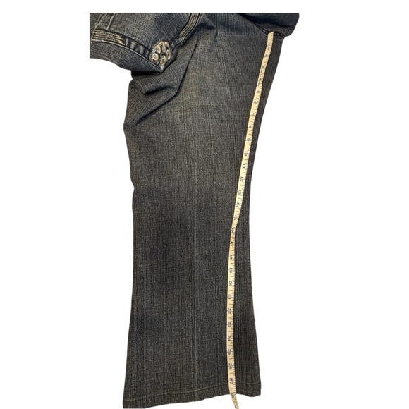 Moto Blues Blue Jeans Vintage Y2K Embroidered Boot cut womens 13 14 Petite short - Picture 4 of 7